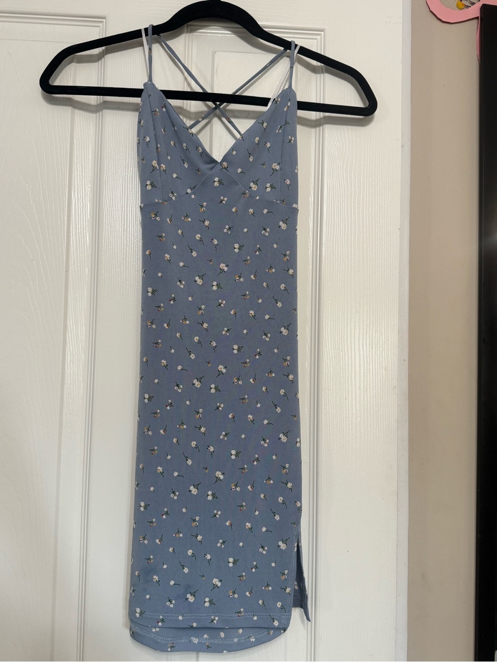 Lovely Day Dusty Blue Floral Midi Slip Dress